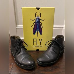 FLY LONDON LEATHER WINTER ANKLE BOOTS